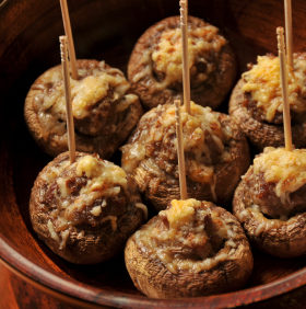 Spicy Sausage Stuffed Mushrooms