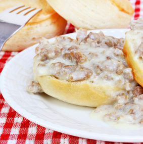 Biscuits and Turkey Sausage Gravy