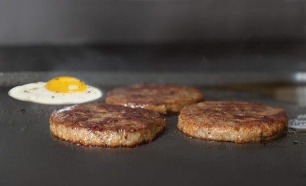 Purnell's Sausage Patties on Griddle