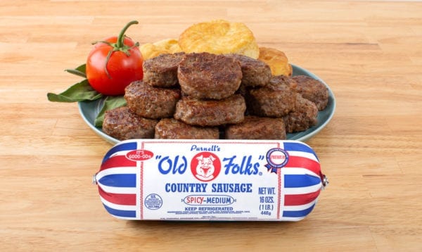 Purnell's Medium Spicy Country Sausage on plate